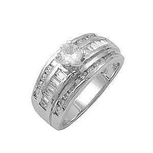 Stefanie: 2.96ct Stacked Band Russian Ice CZ Wedding Ring Set - Trustmark Jewelers - Wedding Ring Sets - 1