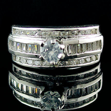Stefanie: 2.96ct Stacked Band Russian Ice CZ Wedding Ring Set - Trustmark Jewelers - Wedding Ring Sets - 4