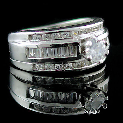 Stefanie: 2.96ct Stacked Band Russian Ice CZ Wedding Ring Set - Trustmark Jewelers - Wedding Ring Sets - 3