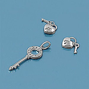 Bryonna: Key to Your Heart Russian Ice CZ Pendant & Earrings Set - Trustmark Jewelers - Pendants and Necklaces - 2