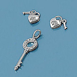 Bryonna: Key to Your Heart Russian Ice CZ Pendant & Earrings Set - Trustmark Jewelers - Pendants and Necklaces - 1