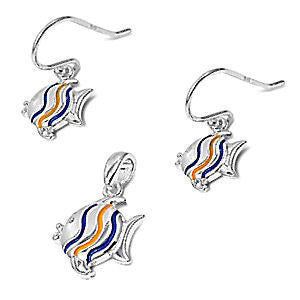 Pisces: Sterling Silver Tropical Fish Matching Pendant & Earrings Set - Trustmark Jewelers - Pendants and Necklaces