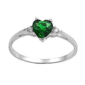 Jadyn: 0.81ct Heart Cut Created Emerald & CZ Promise Friendship Ring - Trustmark Jewelers - Promise Rings