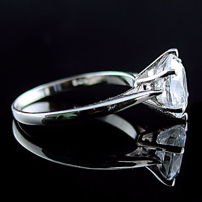 Courtney: Large 2.9ct Russian Ice Diamond CZ Solitaire Engagement Ring - Trustmark Jewelers - Engagement Rings - 2