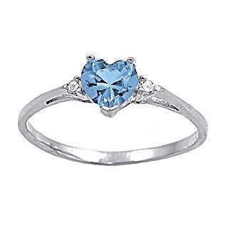Adonia: 0.81ct Heart Cut Aquamarine Ice CZ Promise Friendship Ring - Trustmark Jewelers - Promise Rings