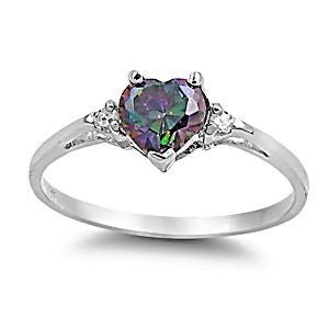 Madison: 0.81ct Heart Cut Mystic Topaz and CZ Promise Friendship Ring - Trustmark Jewelers - Promise Rings
