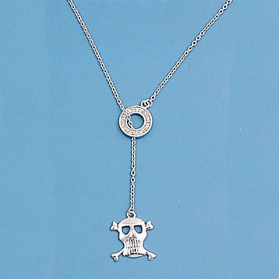 Tamryn: Skull and Crossbones Russian Ice Diamond CZ Lariat Necklace - Trustmark Jewelers - Pendants and Necklaces - 4