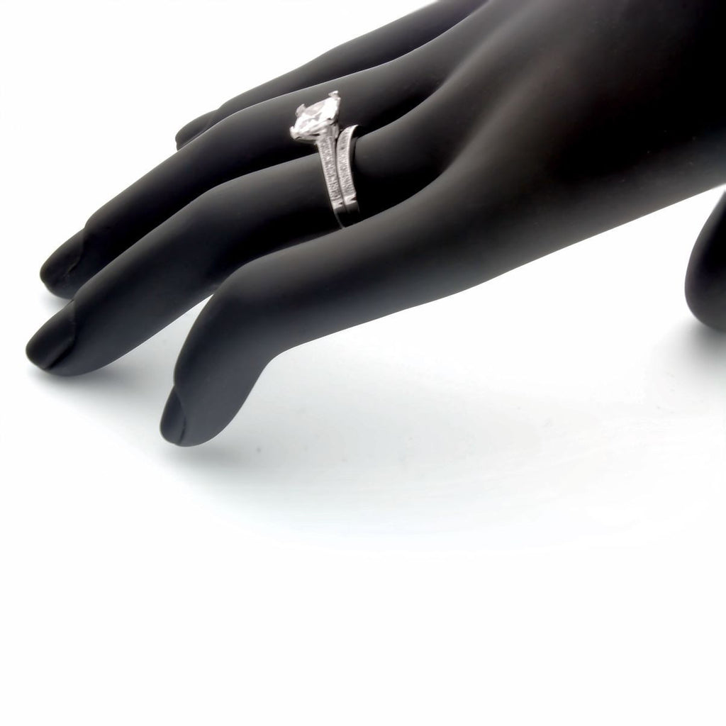 Dabria: 2.17ct Russian Ice Diamond CZ Micro Pave Wedding Ring Set - Trustmark Jewelers - Wedding Ring Sets - 4