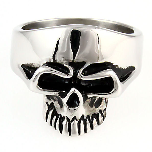 K-Rock: Keith Richards 316L Stainless Steel Rocker Skull Ring Replica - Trustmark Jewelers - Mens Rings - 3