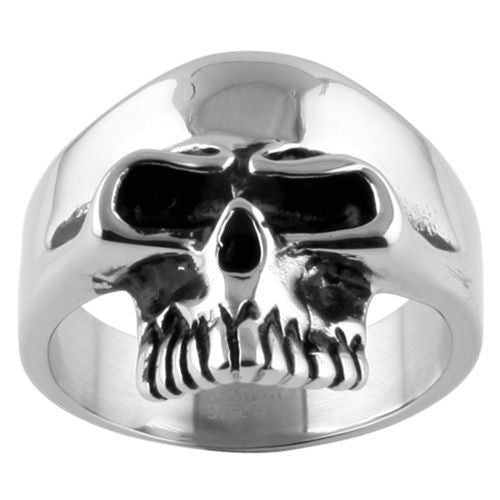 K-Rock: Keith Richards 316L Stainless Steel Rocker Skull Ring Replica - Trustmark Jewelers - Mens Rings - 1