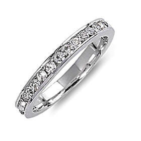 Bailey: Stackable Russian Ice CZ April Birthstone Eternity Band Ring - Trustmark Jewelers - Eternity Bands - 1