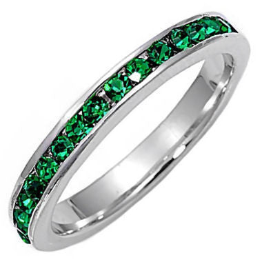 Elaina: Stackable Emerald Ice CZ Birthstone Eternity Band Ring - Trustmark Jewelers - Eternity Bands