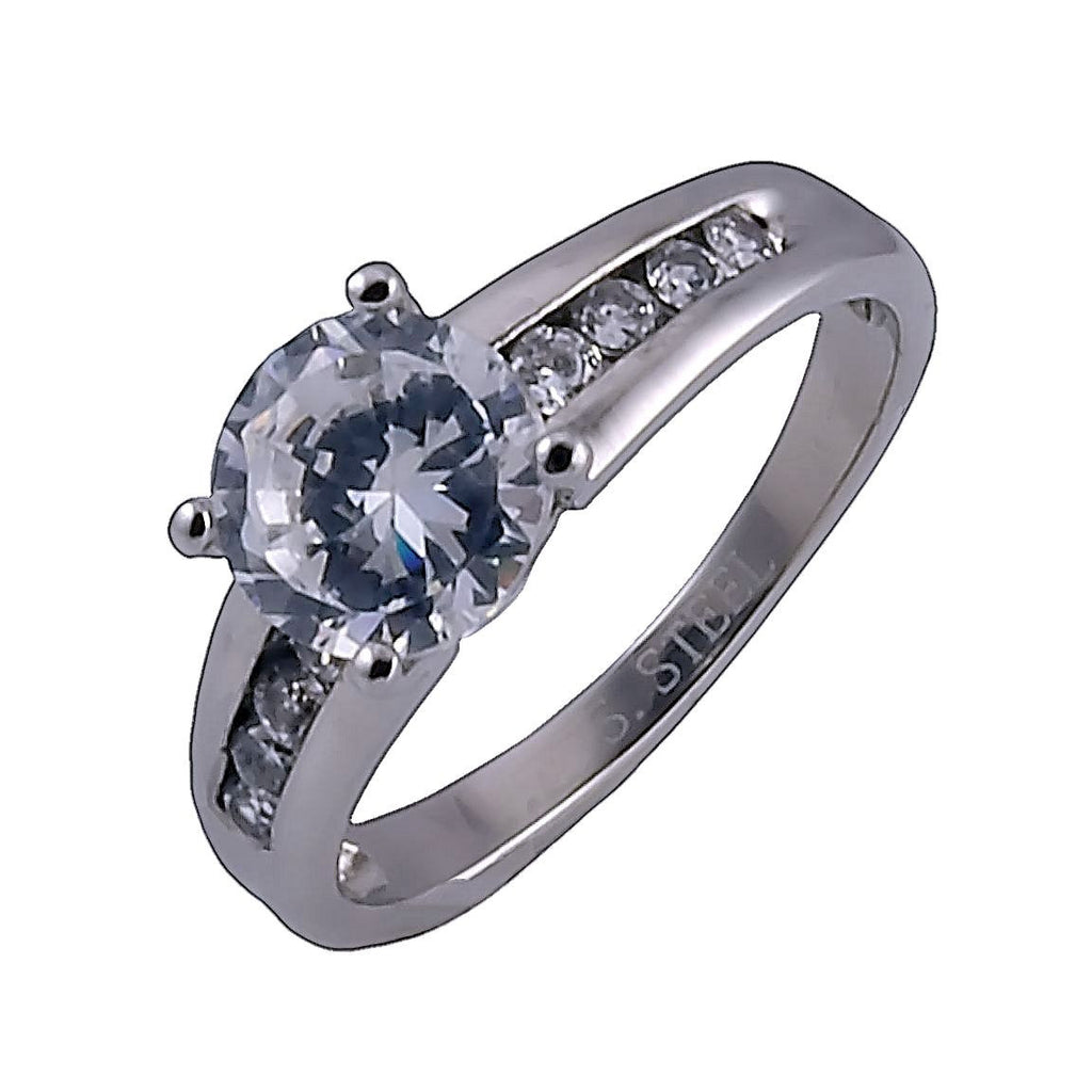 Karlene: 2.3c Classic 316 Steel Russian Ice Diamond CZ Engagement Ring - Trustmark Jewelers - Engagement Rings - 3