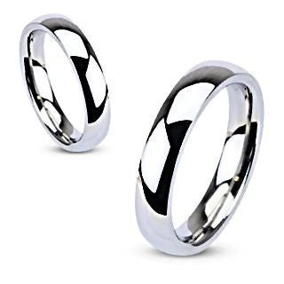 Georgia: 4mm Comfort Fit Domed 316 Stainless Steel Unisex Wedding Band - Trustmark Jewelers - Wedding Bands - 1