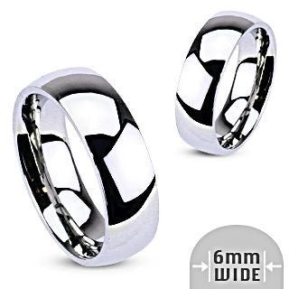 Aden: 6mm Comfort Fit Domed 316L Stainless Steel Unisex Wedding Band - Trustmark Jewelers - Wedding Bands - 2