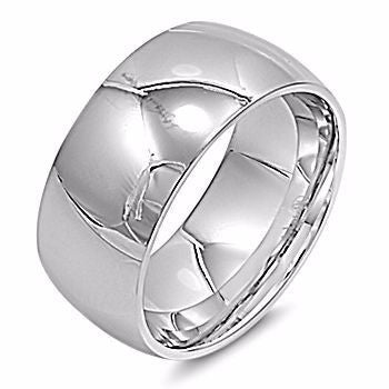 Topper: Bold 10mm Comfort Fit Domed 316 Stainless Steel Wedding Band - Trustmark Jewelers - Wedding Bands