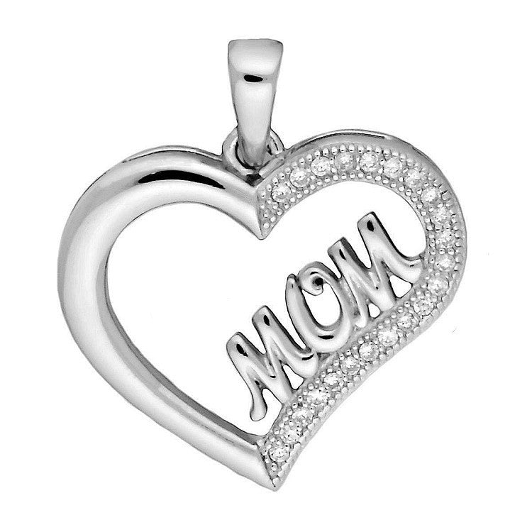 Mya: Russian Ice on Fire CZ Mother's Day Promise Heart Pendant - Trustmark Jewelers - Pendants and Necklaces - 1