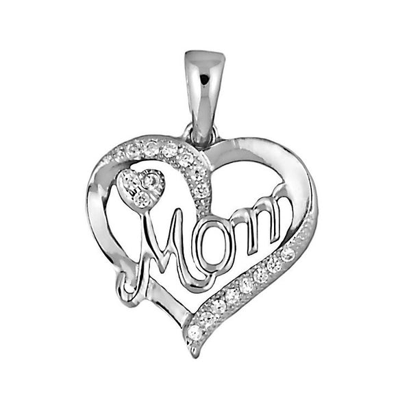 Myna: Russian Ice on Fire CZ Mother's Day Promise Heart Pendant - Trustmark Jewelers - Pendants and Necklaces - 1