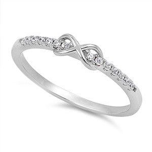 Kimberly: IOF CZ Infinity Semi Eternity Band Ring 925 Sterling Silver - Trustmark Jewelers - Eternity Bands