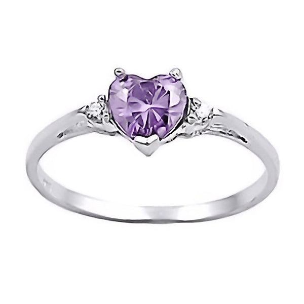 0.81ct Heart Cut Alexandrite Ice CZ Promise Friendship Ring Silver