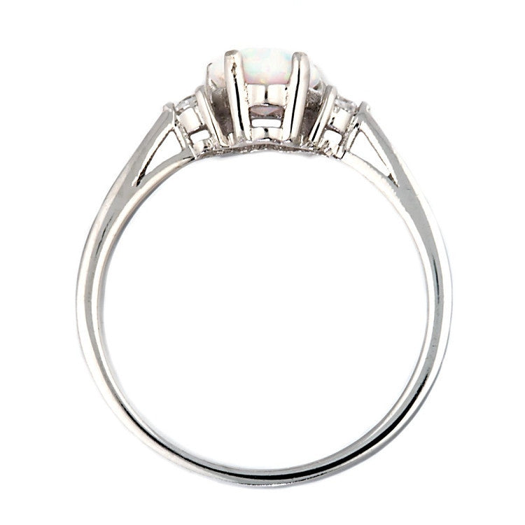 Olena: 0.81ct Heart Cut Fiery White Opal Promise Friendship Ring - Trustmark Jewelers - Promise Rings - 2