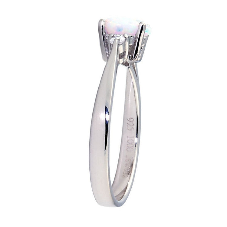 Olena: 0.81ct Heart Cut Fiery White Opal Promise Friendship Ring - Trustmark Jewelers - Promise Rings - 3