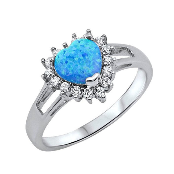 Calida: Pacific Blue Opal and Russian IOF CZ Split-band Promise Ring - Trustmark Jewelers - Promise Rings