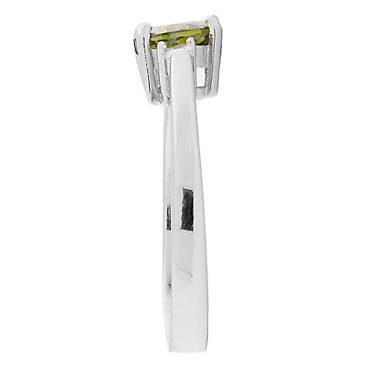 Parisa: 0.81 ct Heart Cut Peridot Ice CZ & Russian Ice CZ Promise Ring - Trustmark Jewelers - Promise Rings - 2