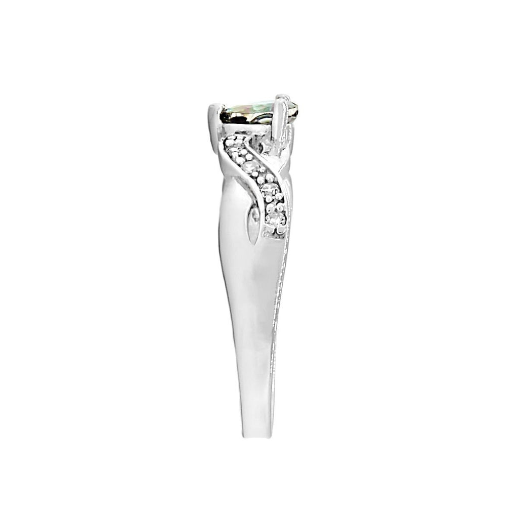 Parsley: 0.6ct Heart-cut Rainbow Topaz Crossover Infinity Promise Ring - Trustmark Jewelers - Promise Rings - 3