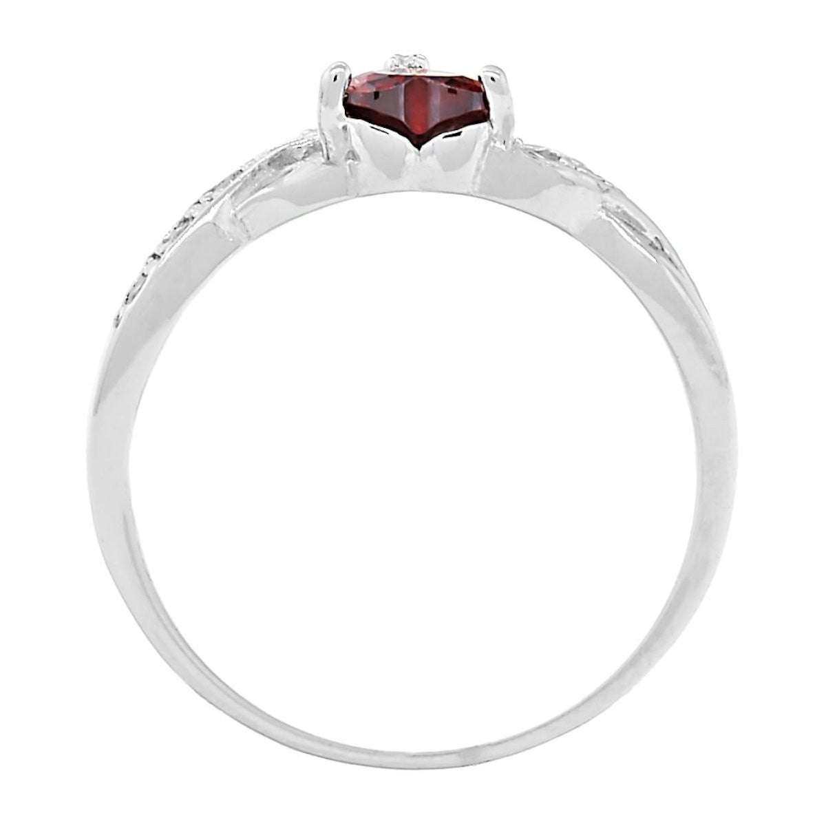 Paiva 0.6ct Heart cut Red Fire Garnet Crossover Infinity Promise