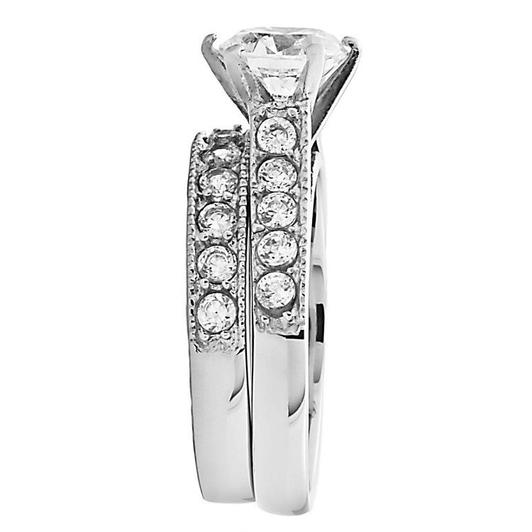 Jaclyn: 2.5ct 2 pc Brilliant Cut IOF CZ 6-Prong Style Wedding Ring Set - Trustmark Jewelers - Wedding Ring Sets - 3