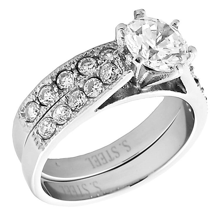 Jaclyn: 2.5ct 2 pc Brilliant Cut IOF CZ 6-Prong Style Wedding Ring Set - Trustmark Jewelers - Wedding Ring Sets - 2
