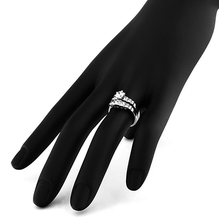 Jaclyn: 2.5ct 2 pc Brilliant Cut IOF CZ 6-Prong Style Wedding Ring Set - Trustmark Jewelers - Wedding Ring Sets - 4