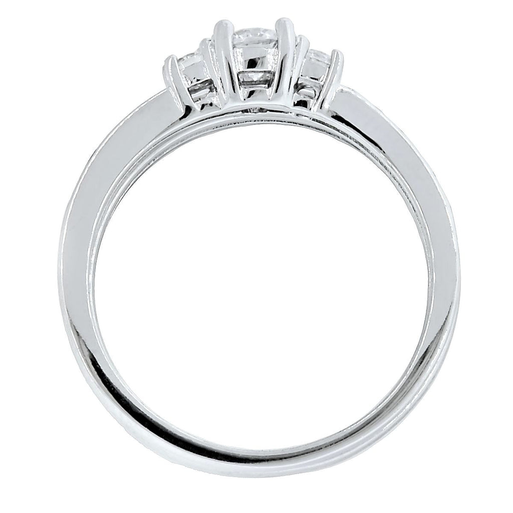 Regina: Stylish 0.6ct Russian IOF Diamond CZ 2 Piece Wedding Ring Set - Trustmark Jewelers - Wedding Ring Sets - 3