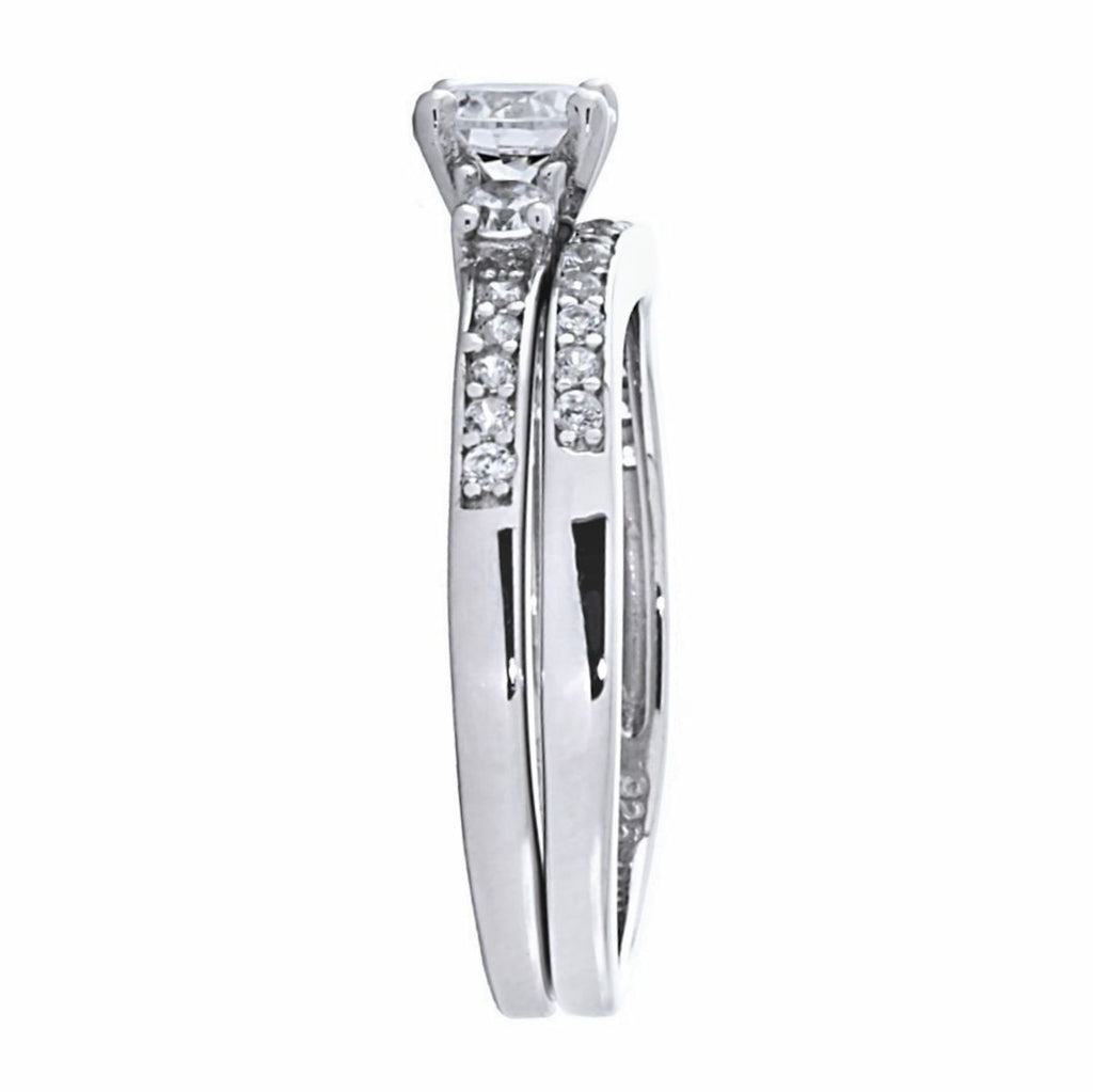 Natasha: 0.86ct 2 pc Brilliant Cut IOF CZ Micro Pave Wedding Ring Set - Trustmark Jewelers - Wedding Ring Sets - 3