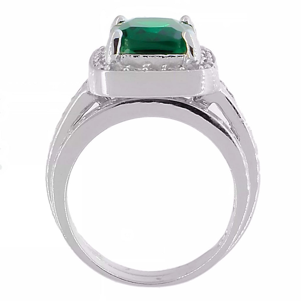 Esadowa: 3.43ct Emerald-cut Emerald Ice CZ 2 Piece Wedding Ring Set - Trustmark Jewelers - Wedding Ring Sets - 5