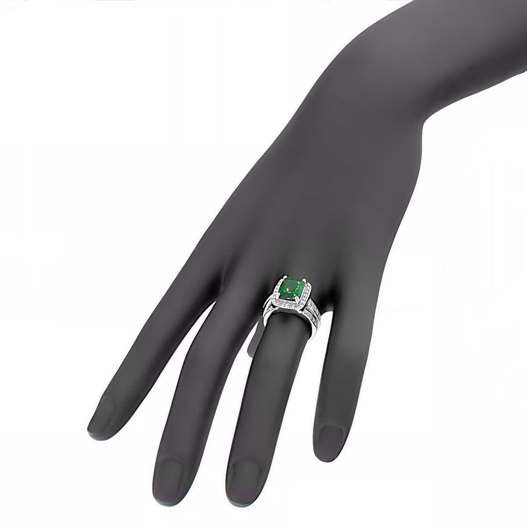 Esadowa: 3.43ct Emerald-cut Emerald Ice CZ 2 Piece Wedding Ring Set - Trustmark Jewelers - Wedding Ring Sets - 2