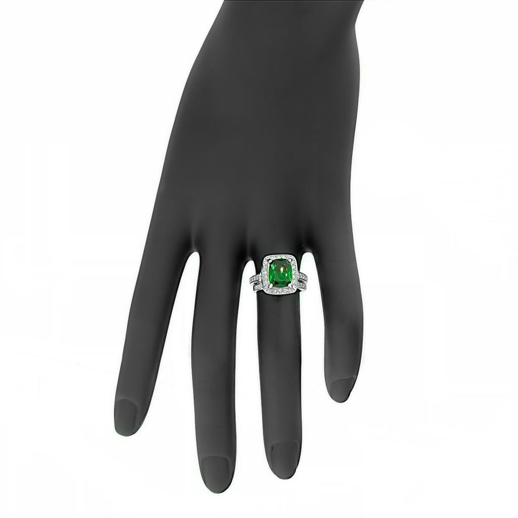 Esadowa: 3.43ct Emerald-cut Emerald Ice CZ 2 Piece Wedding Ring Set - Trustmark Jewelers - Wedding Ring Sets - 3