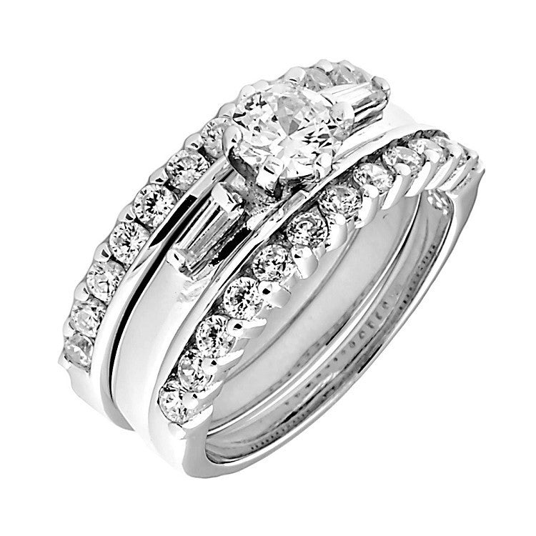 Monteira: 1.9ct 3 Piece Stacked Ice on Fire CZ Wedding Ring Set - Trustmark Jewelers - Wedding Ring Sets - 2