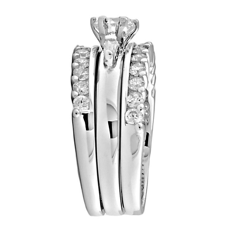 Monteira: 1.9ct 3 Piece Stacked Ice on Fire CZ Wedding Ring Set - Trustmark Jewelers - Wedding Ring Sets - 3