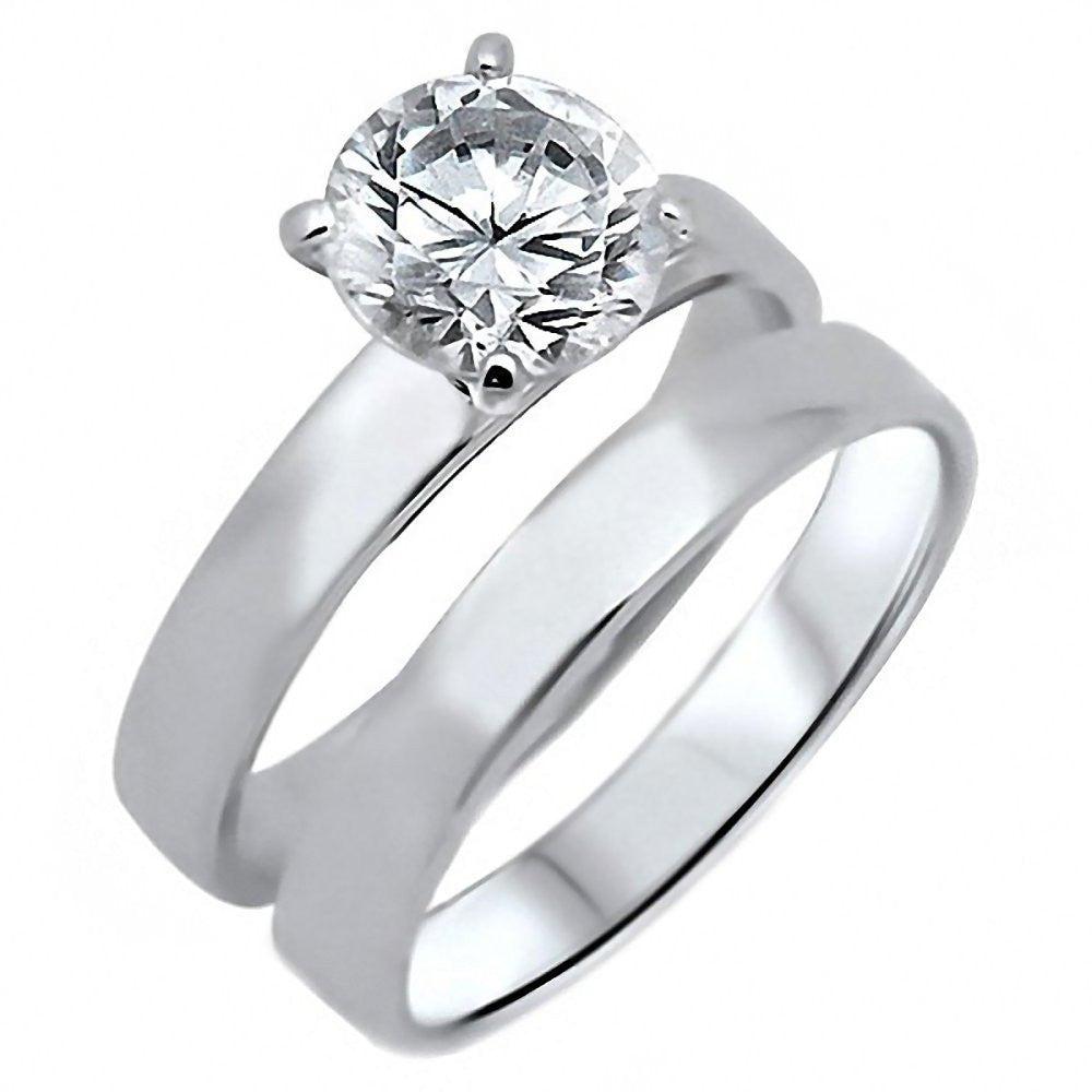 Lakoda 3SA: Stunning 1.58c IOF Wedding Set Ring CZ Jewelers and Trustmark - Sapphire 3 Pc