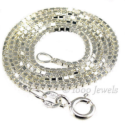 1.5mm 16 inch Premium Italian Venetian Box Chain 925 Sterling Silver - Trustmark Jewelers - Chains and Necklaces - 1