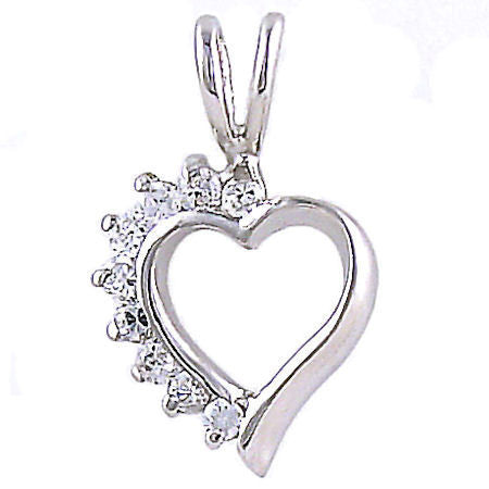 Paragon: Russian Ice CZ Simulated Diamond Promise Heart Pendant - Trustmark Jewelers - Pendants and Necklaces - 1