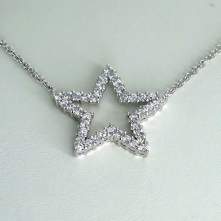 Danica: 1.2ct Ice on Fire Russian CZ Cutout Star Pendant Necklace - Trustmark Jewelers - Pendants and Necklaces - 2