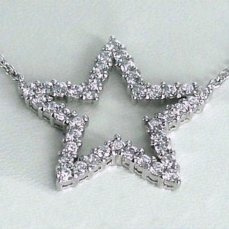 Danica: 1.2ct Ice on Fire Russian CZ Cutout Star Pendant Necklace - Trustmark Jewelers - Pendants and Necklaces - 1