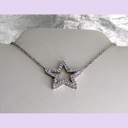 Danica: 1.2ct Ice on Fire Russian CZ Cutout Star Pendant Necklace - Trustmark Jewelers - Pendants and Necklaces - 3