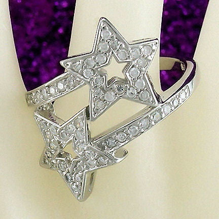Galaxy: Shooting Stars Simulated Diamond CZ Designer Crossover Ring - Trustmark Jewelers - Fashion Rings - 3