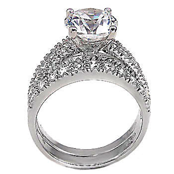 Leehanna: 3.8ct Ice on Fire CZ Large Solitaire Wedding Ring Set - Trustmark Jewelers - Wedding Ring Sets - 4