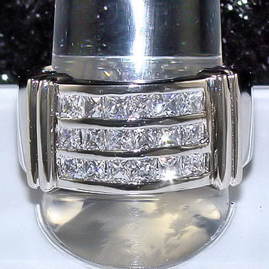 Bronson: 3.1ct Mens Russian Ice CZ Channel Band Ring - Trustmark Jewelers - Mens Rings - 3