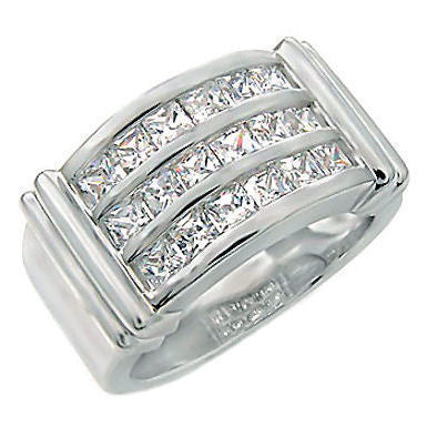 Bronson: 3.1ct Mens Russian Ice CZ Channel Band Ring - Trustmark Jewelers - Mens Rings - 1
